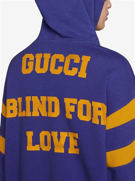 blind for love gucci hoodie fake|Gucci genuine hoodie.